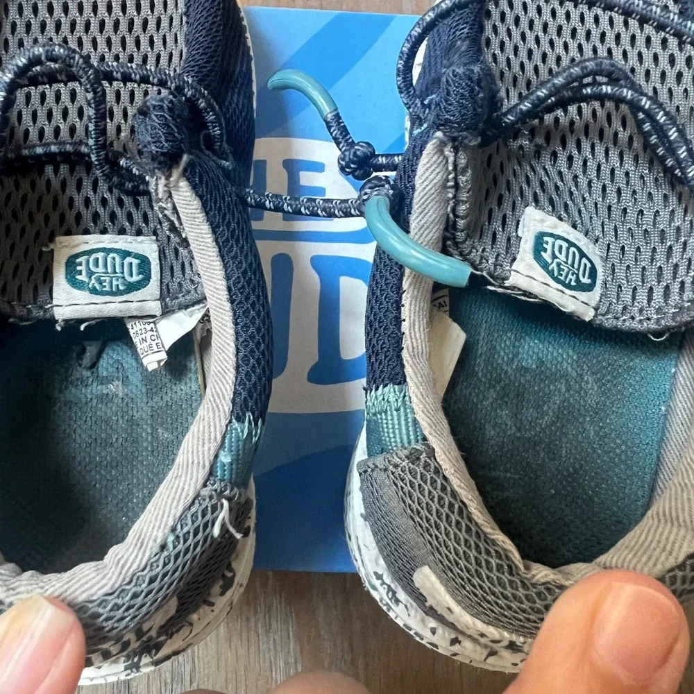 Hey Dude Wally T Summer Mesh Navy Charcoal Toddler Shoes Size 6 TD6
